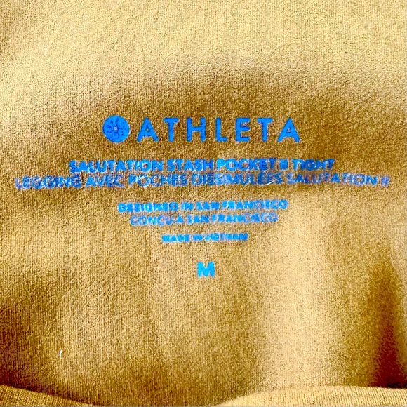 Athleta Salutation Stash Pocket Tight worn 3x Size M, Cattail Brown. - Picture 7 of 8